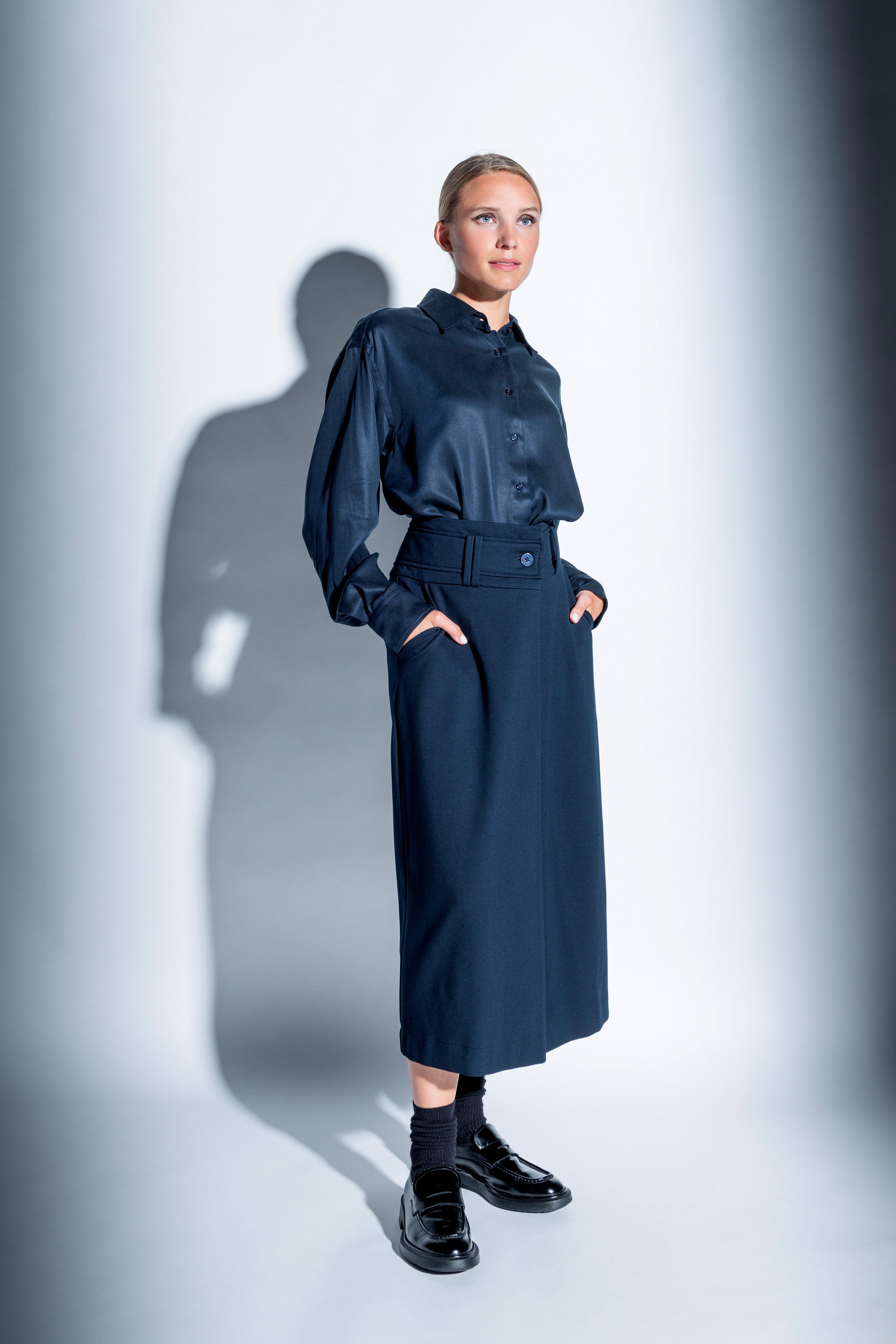 Skirt Code 104 Wrap Look Navy